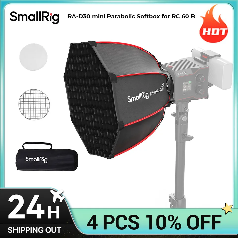 SMALLRIG RA-D30 29 cm Mini Softbox Parabolique, Softbox à Dégagement
