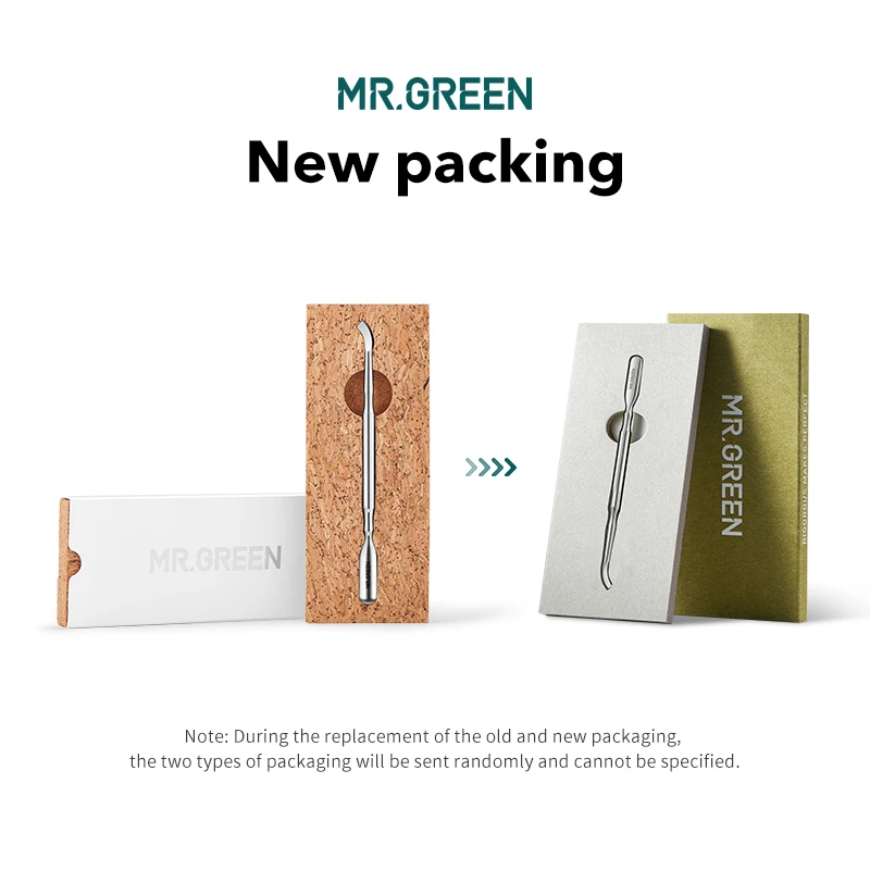 MR.GREEN-큐티클 푸셔 더블 엔드 매니큐어 리무버, 네일 더트 클리너, 스테인레스 스틸, 죽은 피부 푸셔