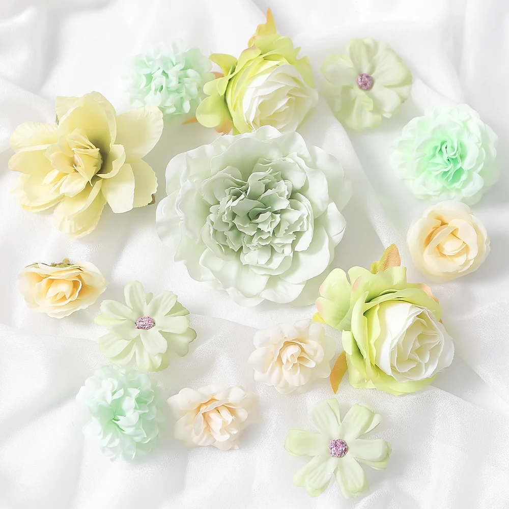 14 Stück künstliche Blumenköpfe, Rosen, künstliche Blumen für Zuhause, Raumdekoration, Garten, Hochzeit, Party, Dekoration, Outdoor, Handwerk, Geschenke, Ornament – Detail 13