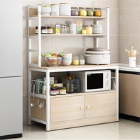 Nordic Wood Based Panel Kitchen Cabinets For Home Furniture Cabinets Multilayer Household Simple Creative Kitchen Storage Rack 2