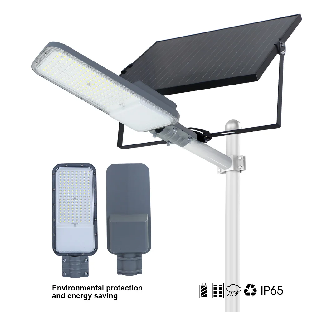 태양광 LED 가로등 5000 루멘 폴 포함 80W 150W 알루미늄 IP65 방수 리모컨 CE RoHS 야외 조명용