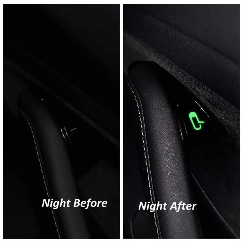 Car Door Open Exit Button Sticker for Tesla Model 3 Y Luminous Stickers Reminder