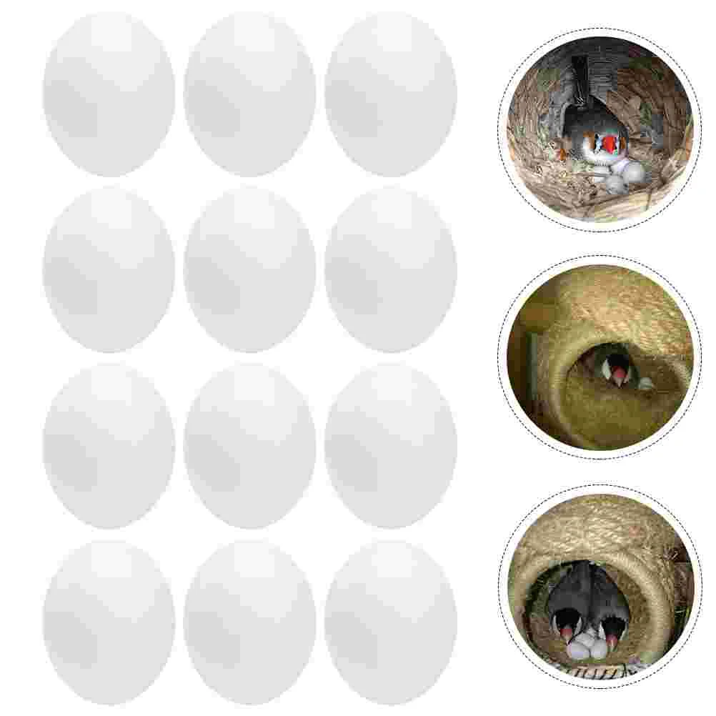 12 Pcs Mini Fake Delicate Simulated Solid Plastic Bird Accessories Toys Decoration Easter Eggs Help Lay Eggs Smooth