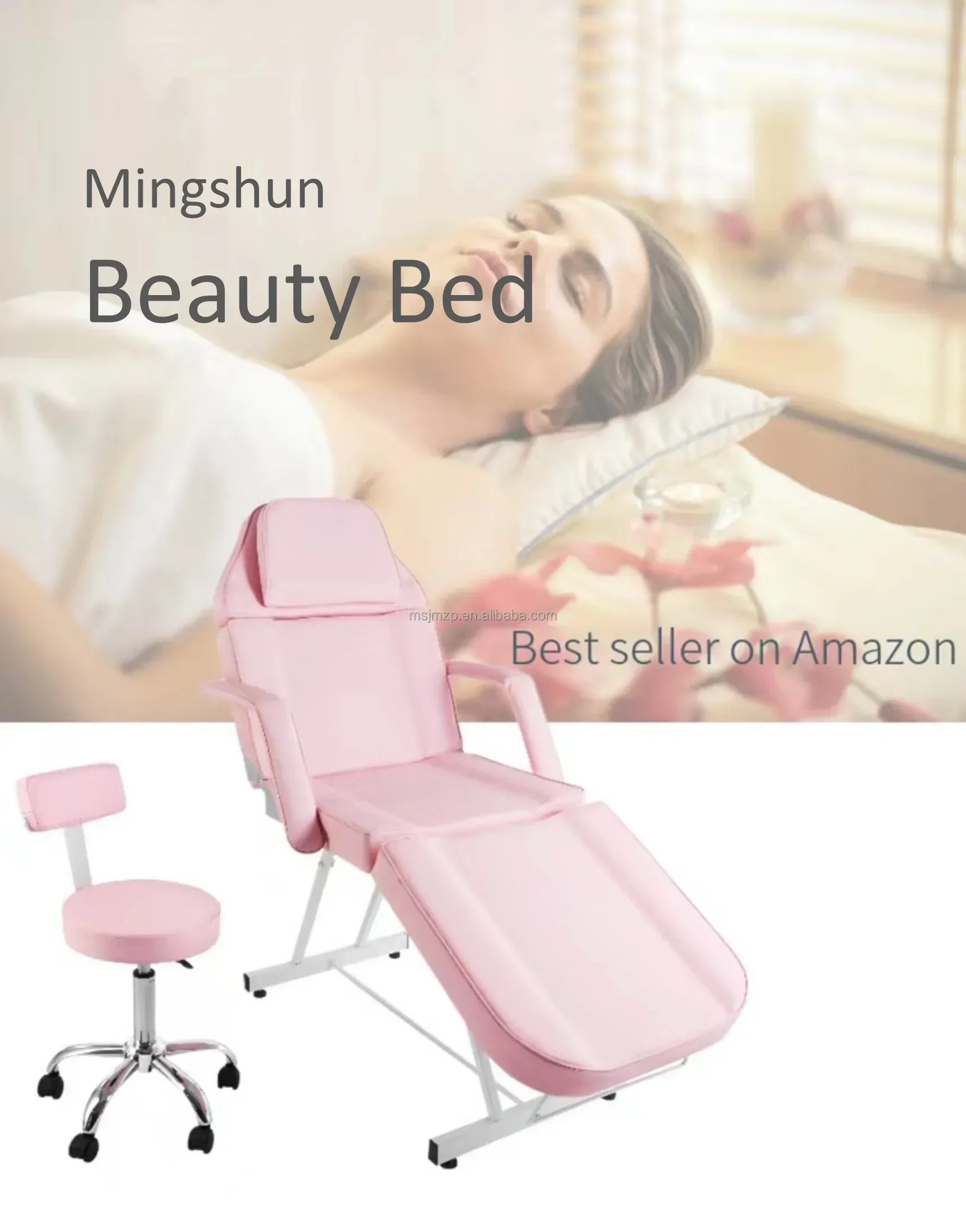 Portable Beauty Bed for Home Use Massage Bed with Technician Chair  Comfortable 4-fold Barber Chair Beauty Chair 5
