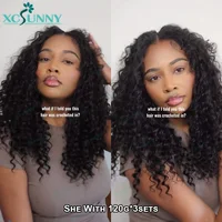 Curly Crochet Human Hair Extensions Knotless Pre Separation Feather Crochet Human Hair Water Wave Invisiable Knot With String 2