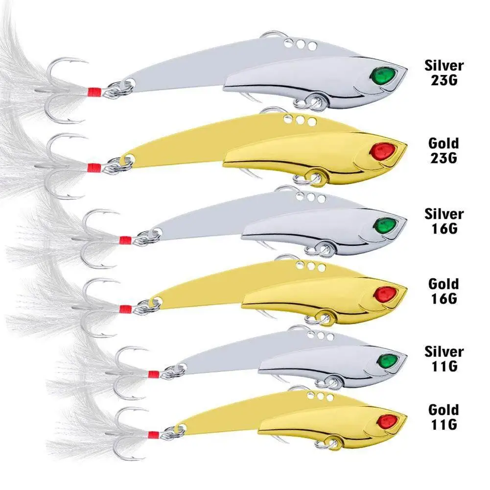 

23g/16g/11g Spoon Metal Fishing Lure 3d Eye Vib Hard Bait Spinner Bass Baits Suitable For Freshwater Saltwater Wholesale