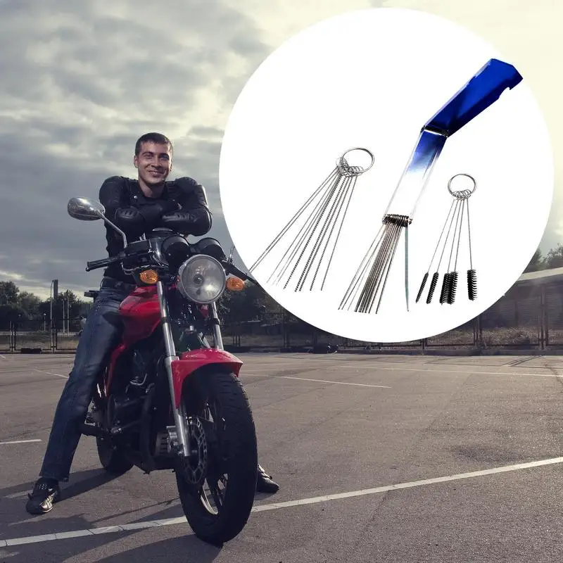 Motorcycle Car Carburetor Jets Cleaning Tool Needles Brushes Set Of 3 For ATV Welder Motorcycle Cleaning Tool Kit