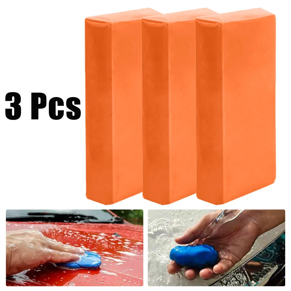 

3/6/10PCS Clay Cleaning Bar Car Detailing Waxing Polish Treatment Fine Grade Orange Can Remove Different Types Of Stains Like R