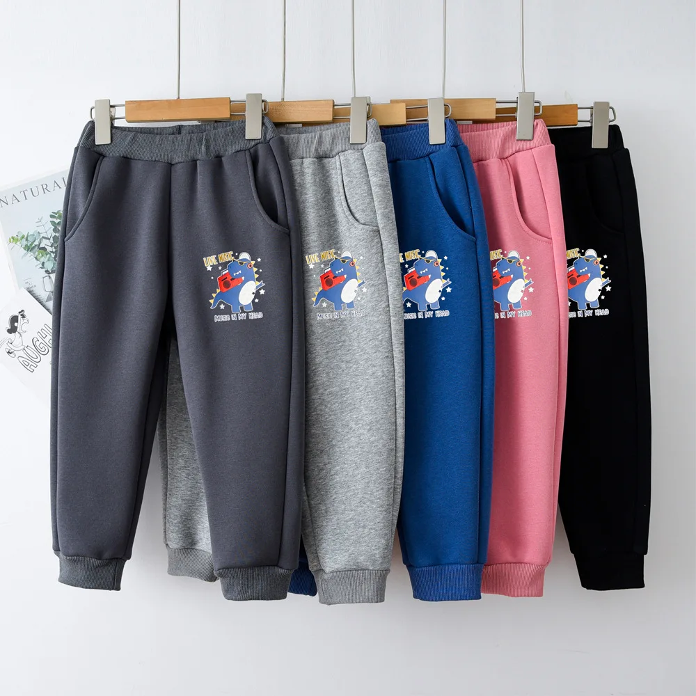 

Boys Fleece Pants Kids Thicken Warm Cartoon Pant Sports Trousers 2023 Fall Winter 3 To 10 Yrs Children's Warm Clothing Casual