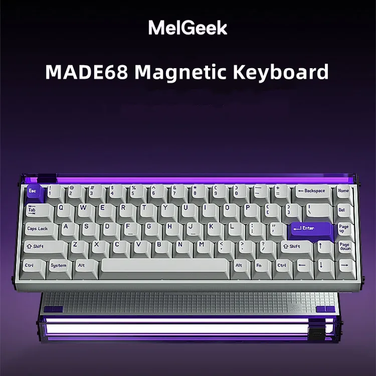 MelGeek Made68 마그네틱 스위치 기계식 키보드, 유선 E-스포츠, RGB 핫 스왑, RT 게이밍 키보드, 게임용 맞춤형 키보드