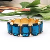 Christmas Bracelet For Women's Exaggerated Large Glass Geometric Square Beading Wedding Bride Jewelry 4