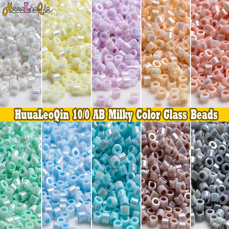 365 Stück/5 g 2 mm japanische AB milchig undurchsichtige Glasperlen 10/0 Uniform Spacer Rocailles für Handarbeiten Schmuckherstellung DIY Nähen