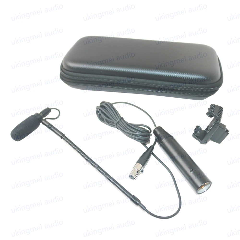 TA3 Musical Instrument Microphone for Violin and Viola Acoustic Violin Fiddle Gooseneck Microphone for AKG Bodypack Transmitter