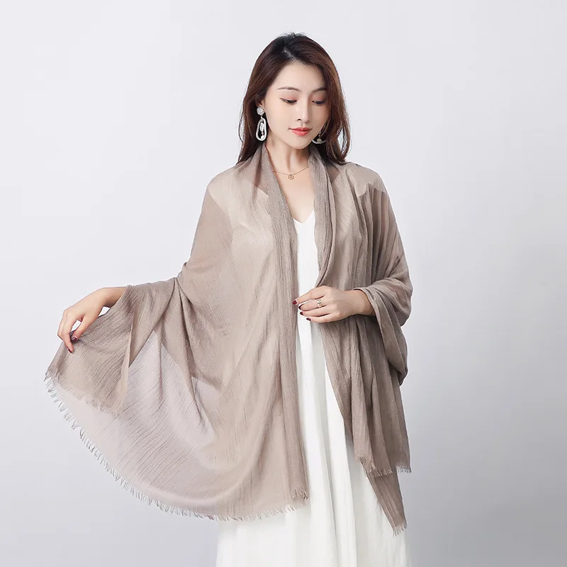 

Mantle Beach Scarf Solid Color Scarf Art Sunscreen Scarf Strip Japanese Women Summer