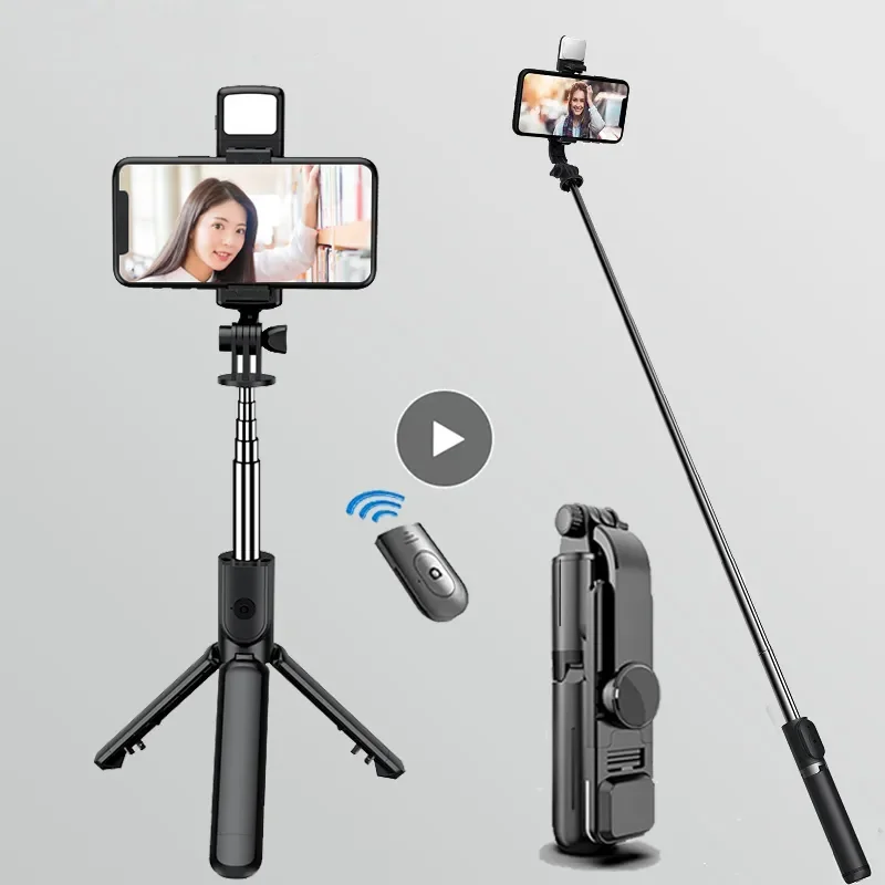 2024 Nuovo Xiaomi Selfie Stick Wireless Bluetooth Selfie Stick Con Luce Di Riempimento Treppiede Portatile Pieghevole