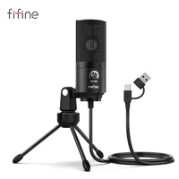 FIFINE USB Condenser Microphone with Gain Knob,Metal Recording