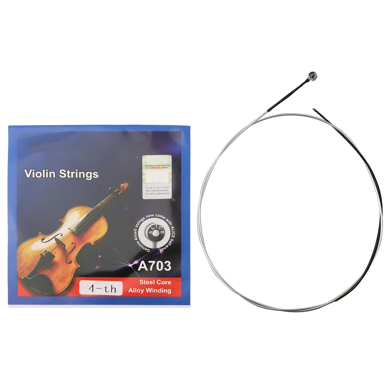 Violin Silver Wound E A D G Single Strings Replacement For Full Size Violins Soft and Vibrant Tone For Full Size