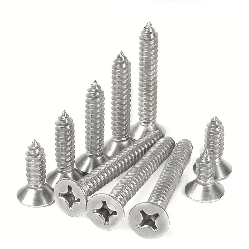 M4 stainless steel cross countersunk head self tapping screw set flat head cross