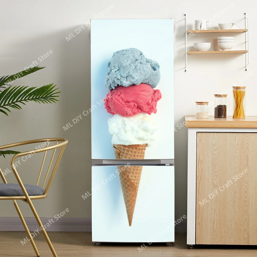 thumbnail image 1 of Pegatinas de pared para puerta de refrigerador con diseño de donuts y helado, papel tapiz de PVC autoadhesivo para cocina, cubierta para puerta de refrigerador, decoración, 1 of 5