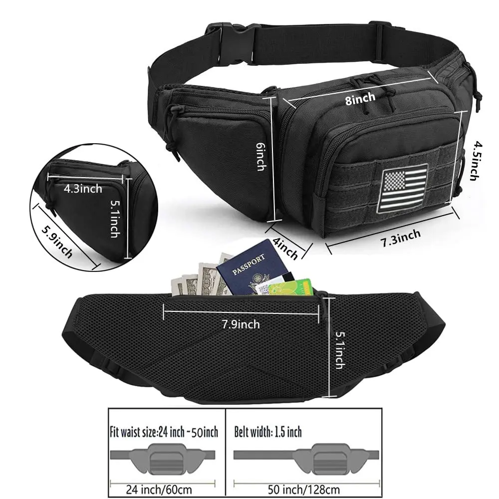Waterproof Nylon Tactical Fanny Pack Gun Holster for Hunting