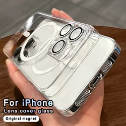 Magnetic Clear Acrylic Silicone Case with Camera Protection for 13 Pro Max