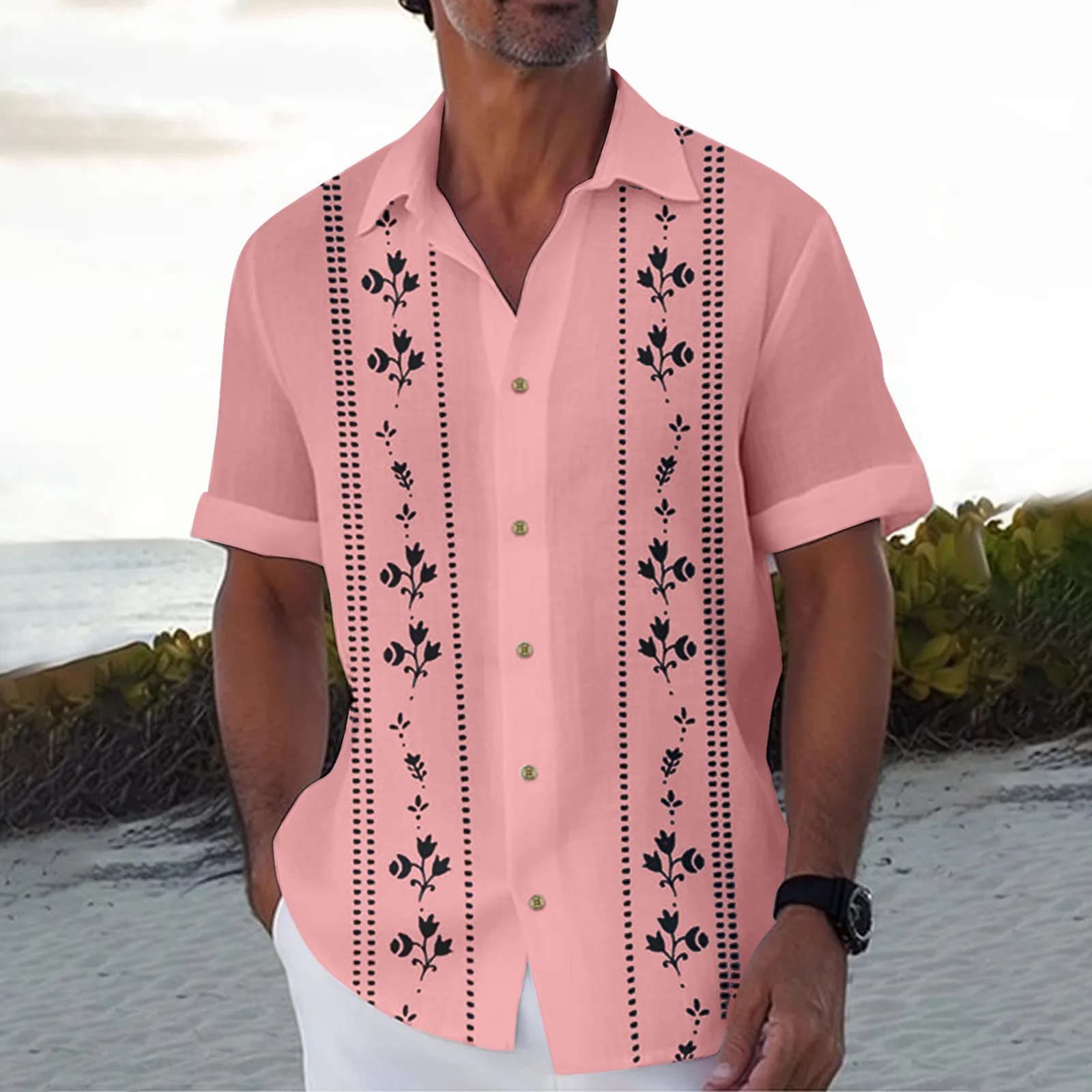 Simple Fashion Men's Shirt 3d Print Short Sleeved Shirts For Men Hawaiian Shirts Beach Casual Male Clothing 2024 New Lapel Shirt 4