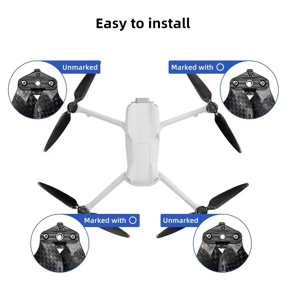 Drone Propeller Drone Propellers Drone Propeller Blades Propeller Replacement Parts DJI Air 3 Carbon Fiber 8747F Propeller Hard and Durable Lightweight Propellers Foldable Props 2-Blades Air 3 Drone Accessories