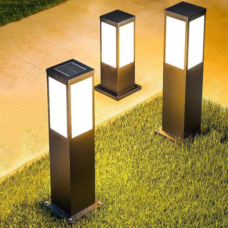 

E27 Outdoor Solar Pathway Light LED Waterproof Garden Landscape Bollard Lighting for Path Lawn Patio Courtyard Driveway Decor