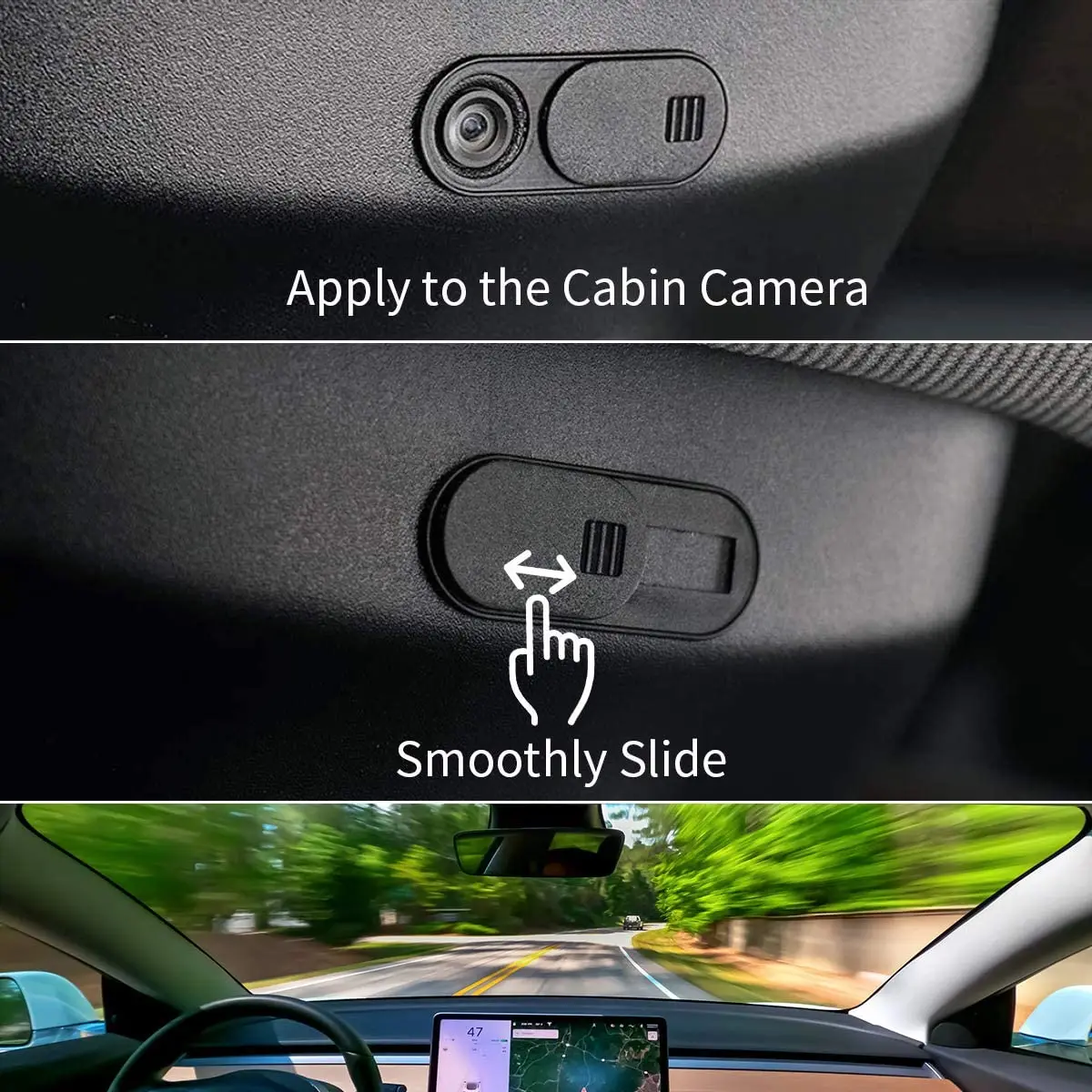 Privacy Protector Camera Cover | Center Console Slide Switch Blocker | Interior Sticker Trim