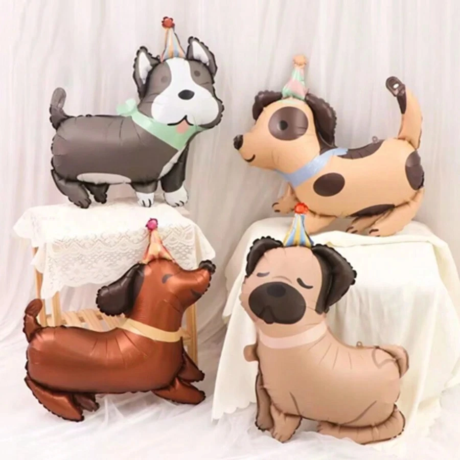 Tierförmige Ballons, 75cm Hunde-Folienballons, Niedliche Welpen-Ballons für Geschenke, Hundegeburtstage, Jubiläen, Babypartys, Haustier-Partydekorationen
