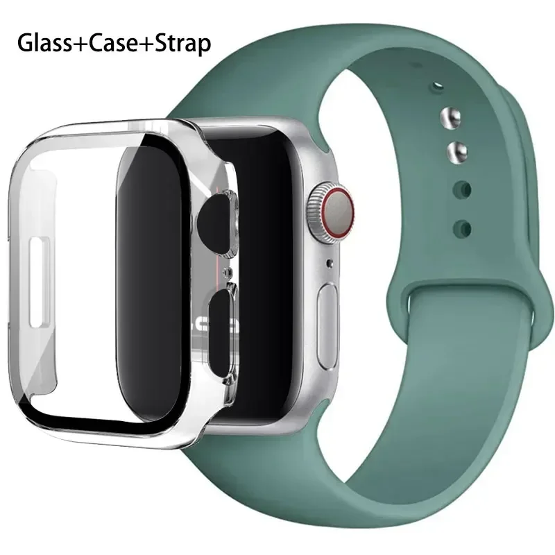 Premium Silicone Sport Band with Glass and Protective Case