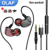 OLAF 3.5mm Type C Earphone Handsfree Headphones Wired With Mic Earbuds Bass Stereo Hifi Headset Gaming For Samsung Xiaomi Tablet 1