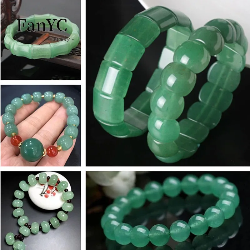 Pulsera de jade natural brasileño tipo hielo juguetón calcedonia color