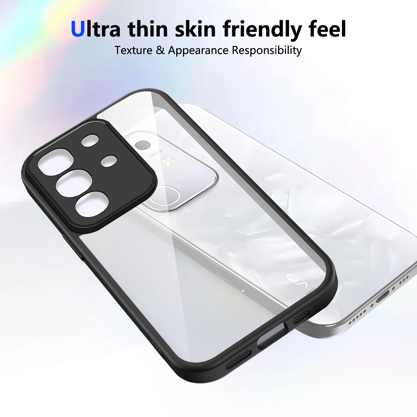 Clear Matte Back Cover with Air Cushion Silicon Bumper - Premium Protective Case