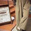 Thickened Fleece Corduroy Wide Leg Pants Women's Loose Slimming Casual Autumn Winter Nine Points Trousers Harajuku Style