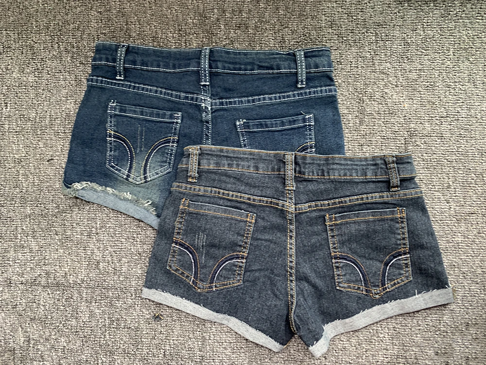 Denim shorts back view