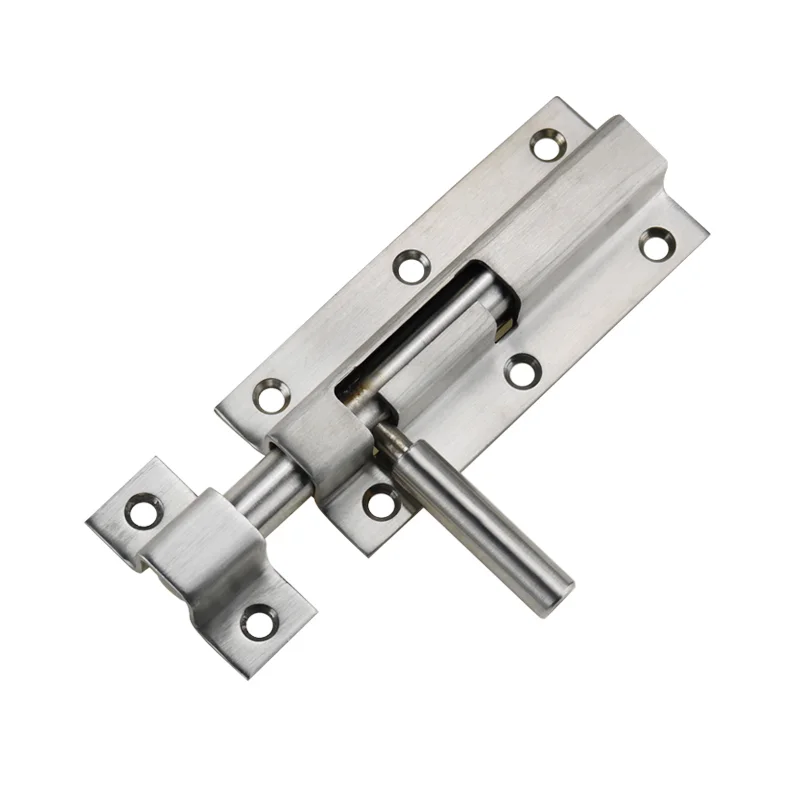 

Brushed Surface Solid Bolt 304 Stainless Steel Cylinder Bolt Door Safety Sliding Bolt Lock