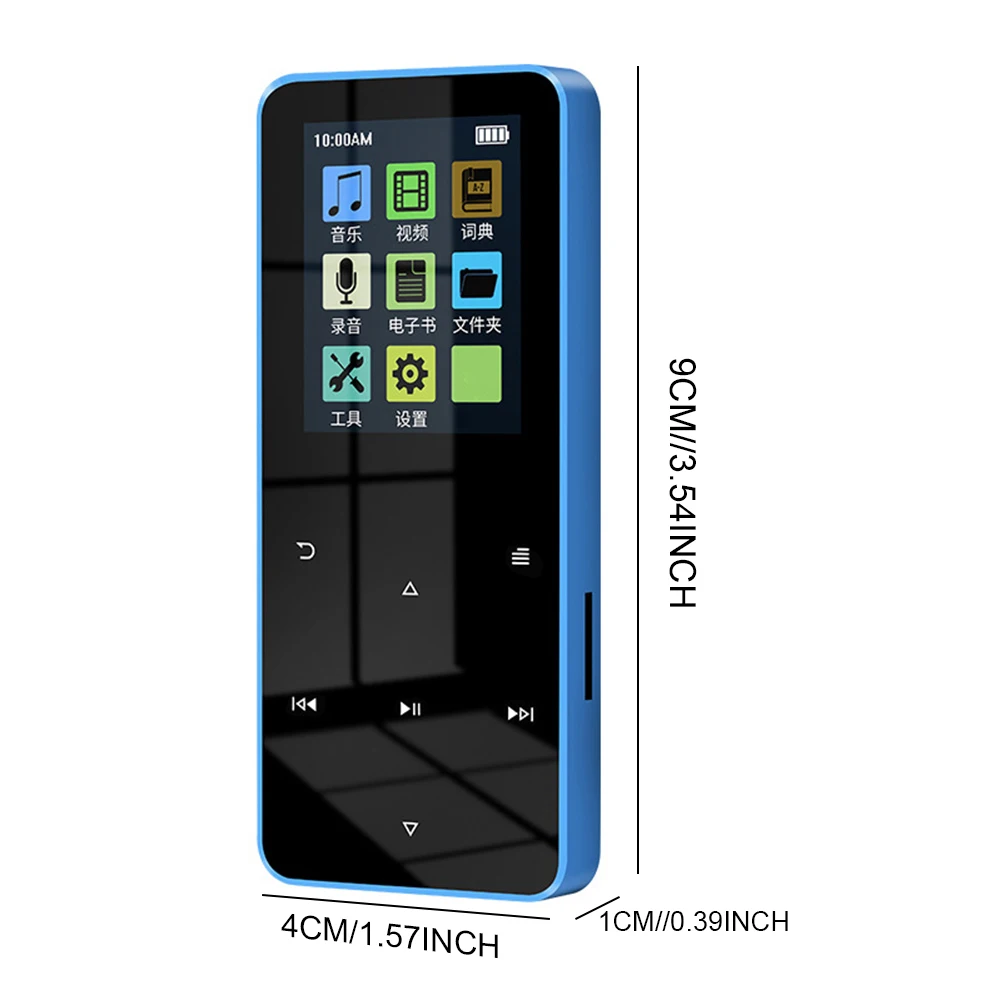 80GB Music MP3 Player Speaker Bluetooth-Compatible 5.0 Digital Audio Player 300mAh Battery E-Book Alarm Clock FM Radio