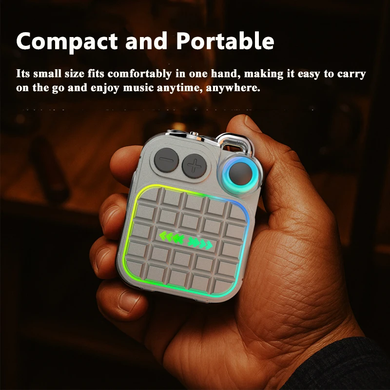 Mini Pocket Bluetooth Speaker Wireless Bluetooth 6.0 Shocking Bass Subwoofer RGB Light Party Loudspeaker Portable MP3 Music Box