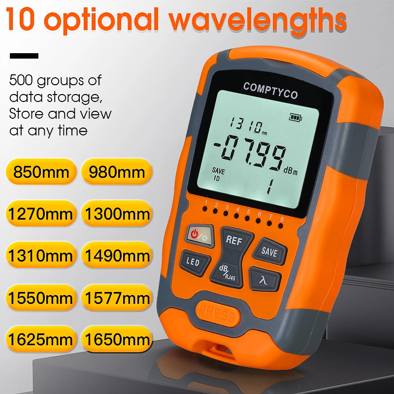 AUA-M7/M5 Mini Optical Power Meter  OPM Fiber Optical Cable Tester -70dBm~+10dBm SC/FC/ST Universal Interface Connector