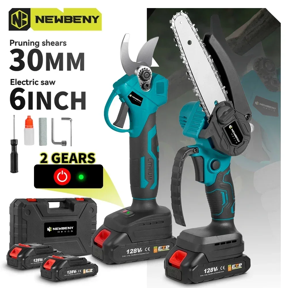 Brushless 6 Inch Electric Saw 30mm Electric Pruning Shears Set Cordless Garden Woodworking Tools For 18V Battery electric saw electric pruning shear