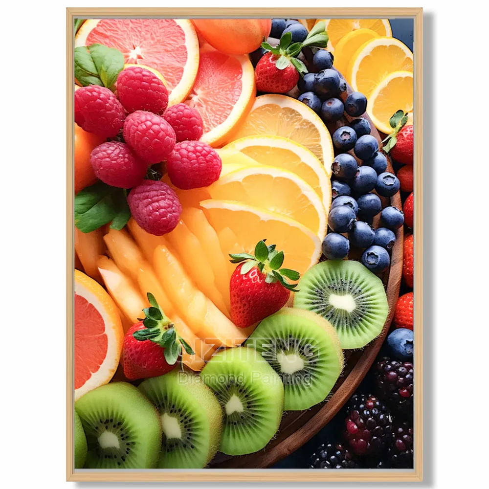 thumbnail image 1 of Pintura de diamante 5D DIY con forma de comida, fruta, café, pan, mosaico de diamantes completo, bordado, paisaje, punto de cruz, juego de arte para decoración del hogar, 1 of 5