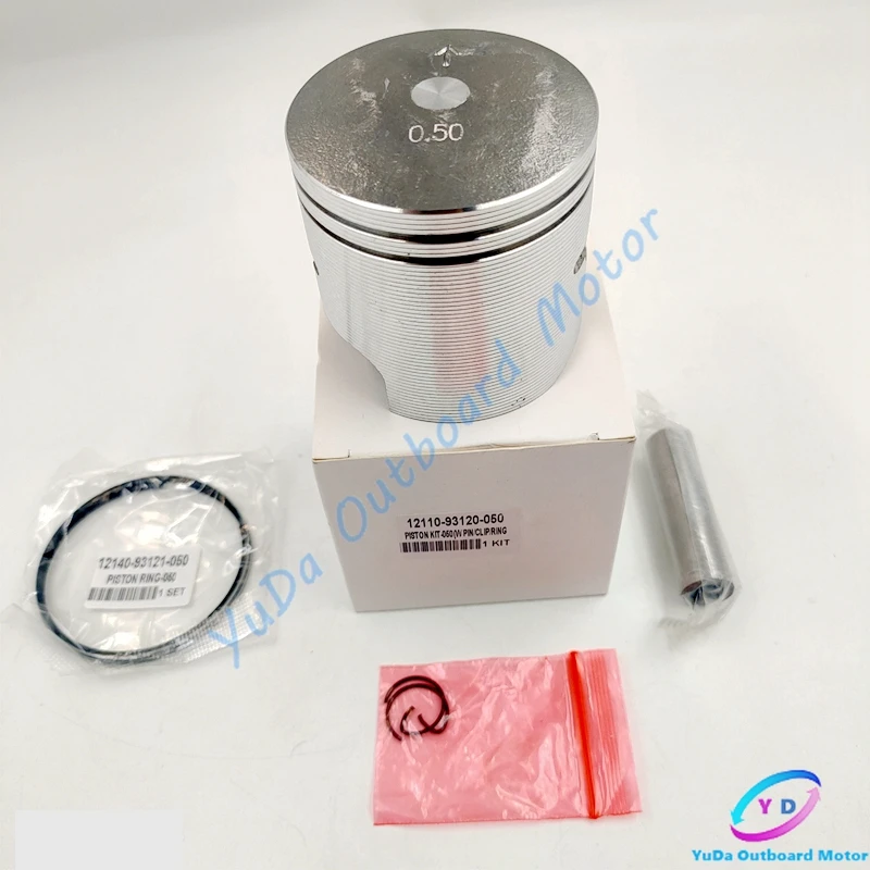 12110-93120-050 Piston Kit Std With Rings (O/S:0.5MM) Replace for Suzuki Outboard Engine 9.9HP 15HP DT9.9 DT15 12110-93120 12110 93120 050 piston kit std with rings o s 0 5mm replace for suzuki outboard engine 9 9hp 15hp dt9 9 dt15 12110 93120
