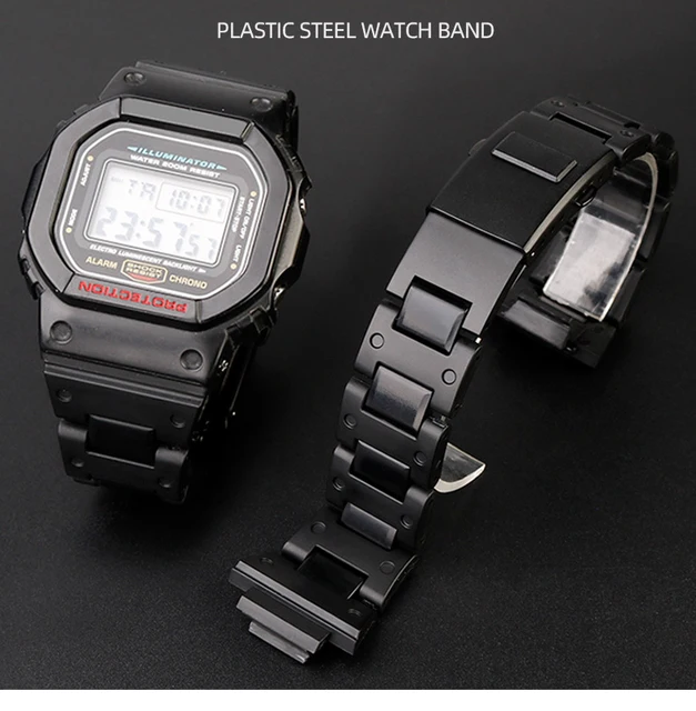 Modified Plastic Steel Watch Strap for Casio DW6900 DW-6900 9600