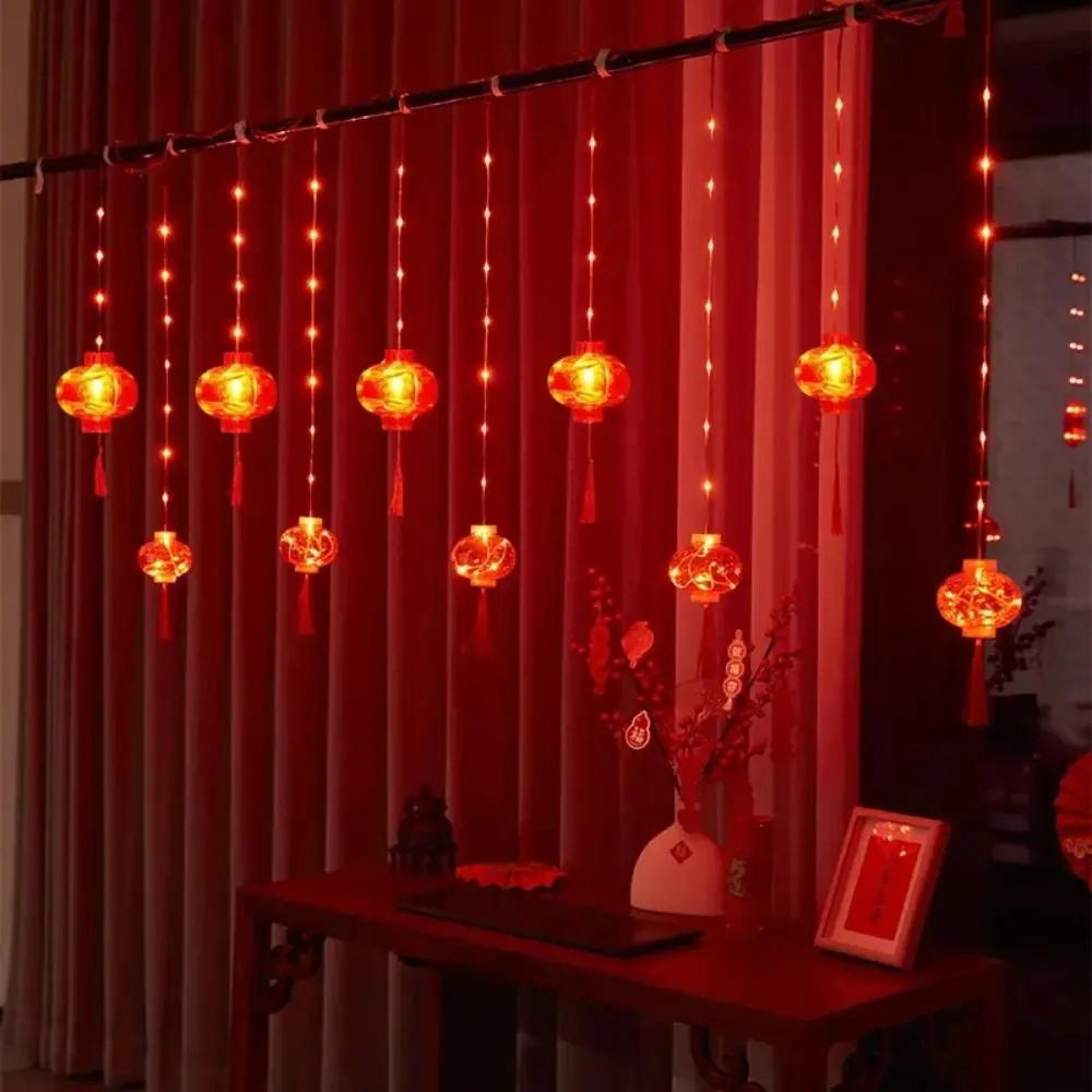 Chinesische Neujahrs laterne führte Lichter 8 Modi Frühlings fest China Urlaub Lichterketten Girlande Dekoration 3m – Detail 7