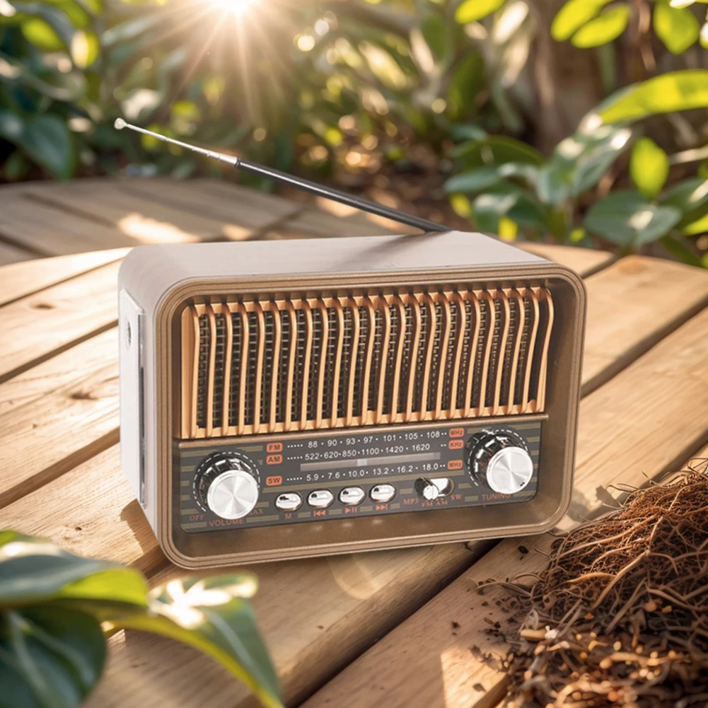 606AC Retro AM/FM/SW Portable Radio, Battery Operated Vintage Multi Functional Radio With Built In Speaker And Flashlight - View #6