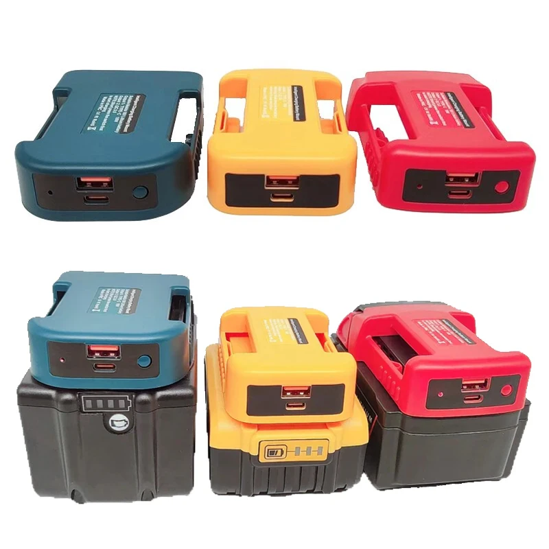 Fonte de Alimentação Usb para Makita Dewalt Milwaukee 14.4v 18v Bateria de Lítio 20v Interface tipo c Conversor Usb Adaptador de Alimentação - Image 5