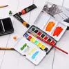 Art Supplies Creative Empty Paint Palette Watercolor Storage Case Pigment Box Grids Slots Painting Tools Drawing Supplies 3