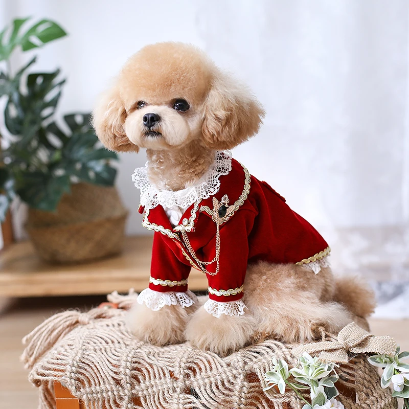

New Earl Coat Shirt Set Male Dog Cat Dress Wedding Clothing Teddy Bichon Yorkshire Maltese Pomeranian Birthday Party Dog Clothes