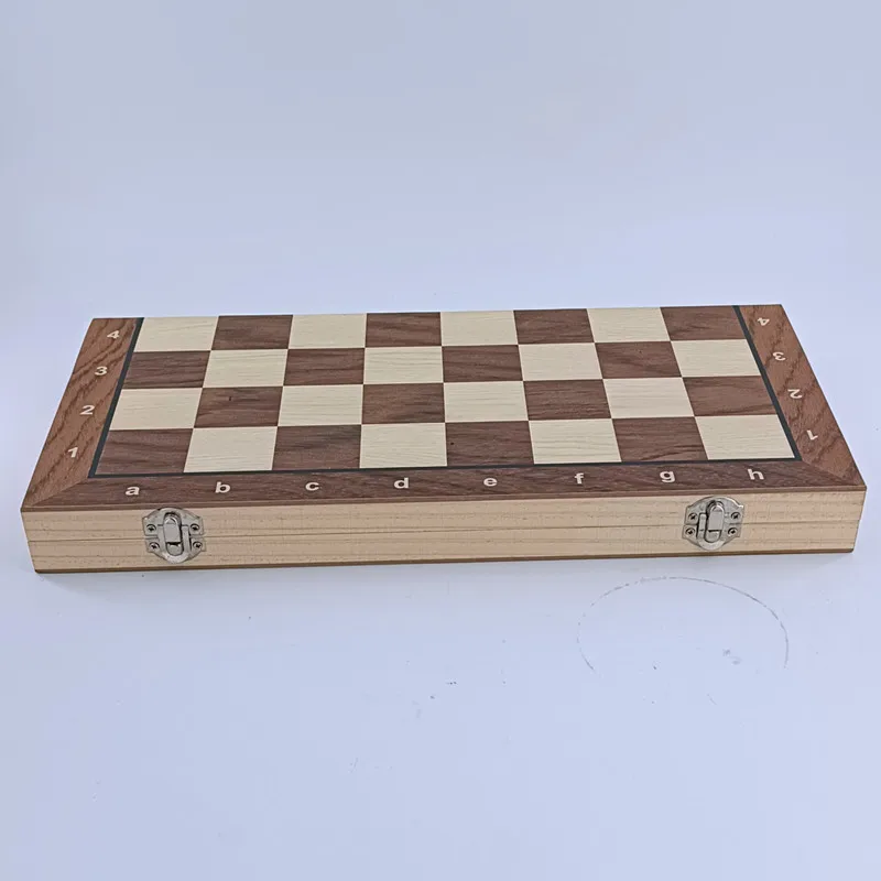 24/29/34/39cm 3 in 1 Large Chess Board Folding Wooden Portable Chess Game Board Chekers Backgammon Chessboard For Kids Adults